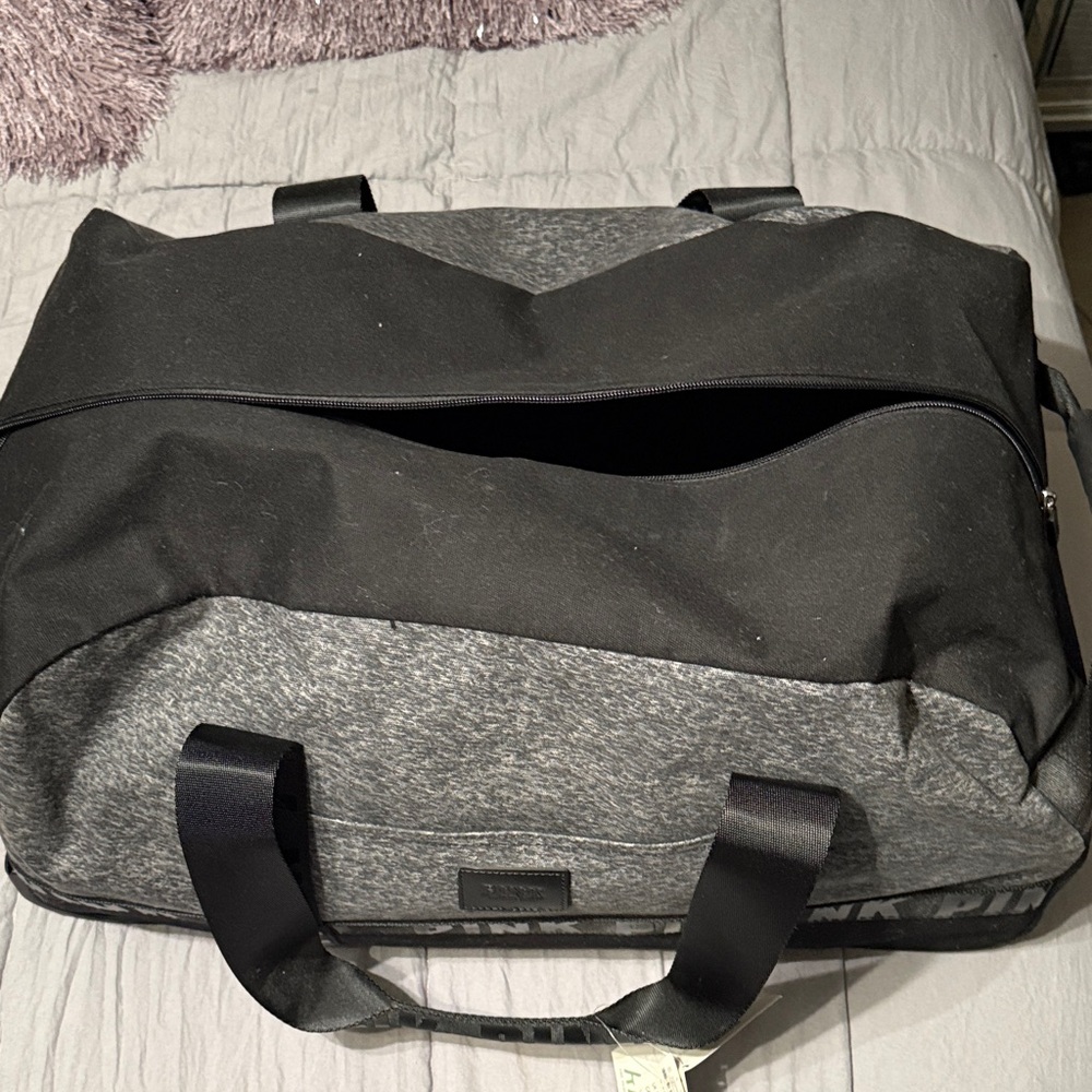 PINK Victoria's Secret Charcoal and Black Travel Bag
